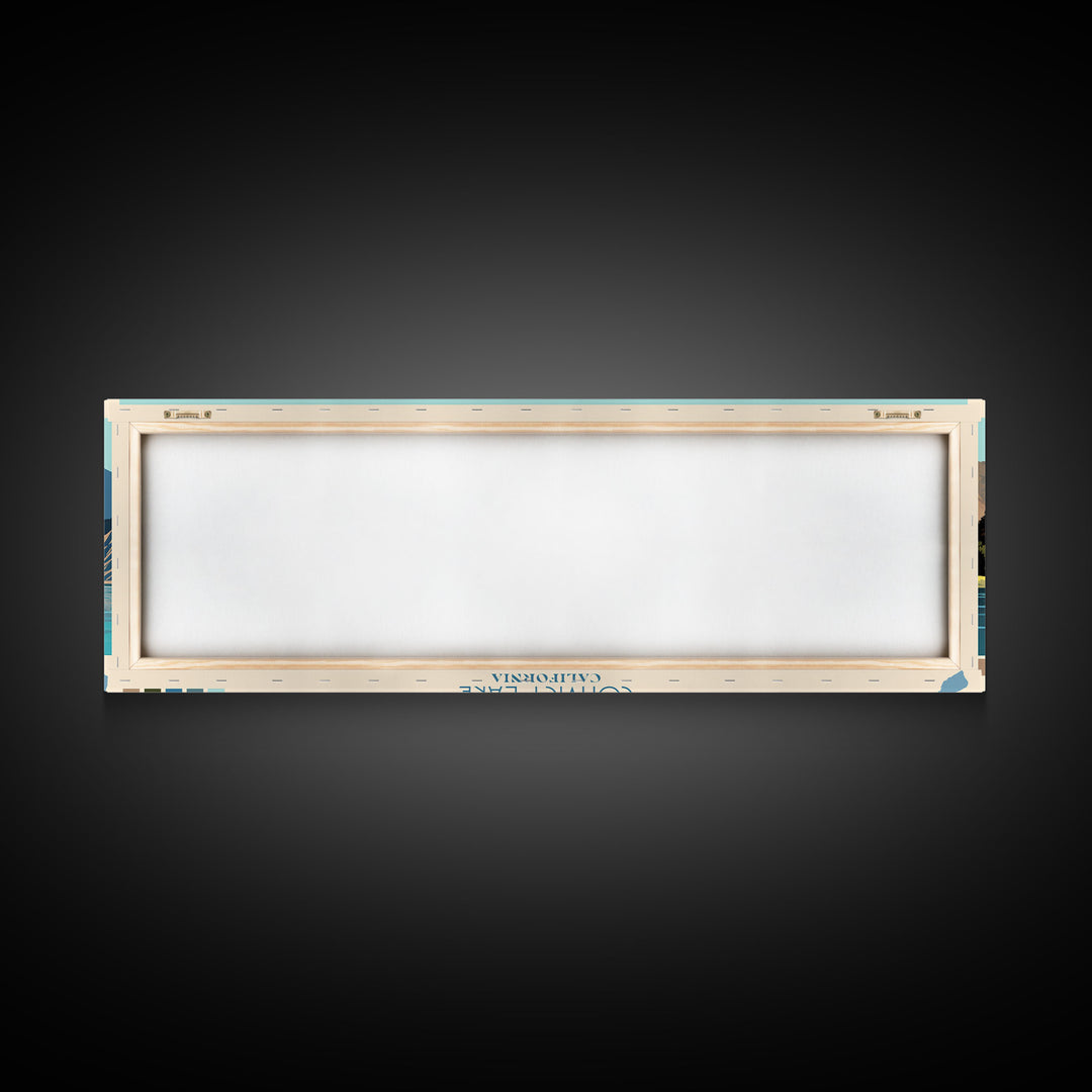 Convict Lake California Framed Canvas Print, Midcentury Modern Panoramic Wall Art, Living Room Decor, Pop Art, Travel Poster Art, Nature Art, Lake House Decor