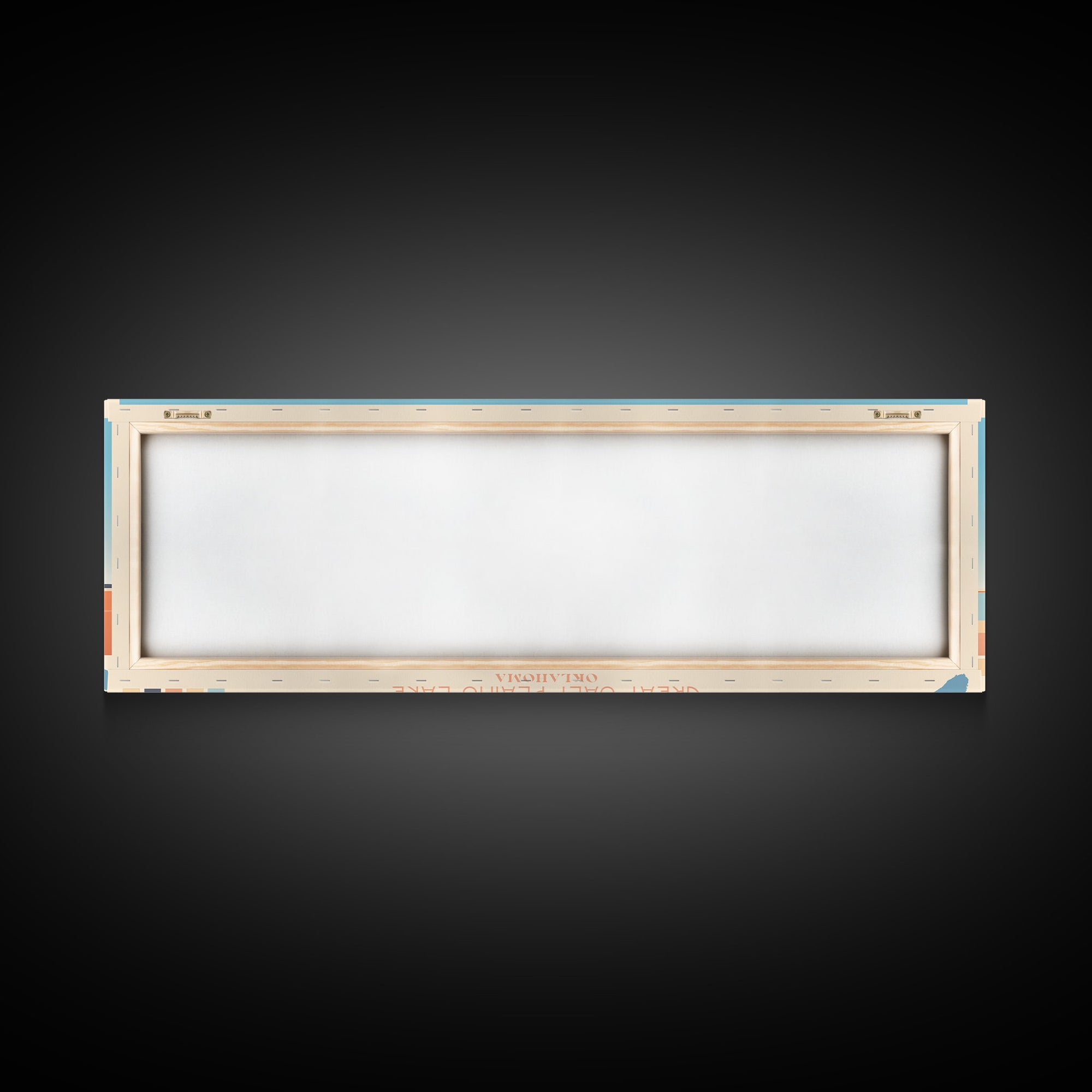 Great Salt Plains Lake Oklahoma Framed Canvas Print, Panoramic Art, Midcentury Modern, Pop Art, Bedroom Decor, Travel Poster, Lake House Art, Wall Art
