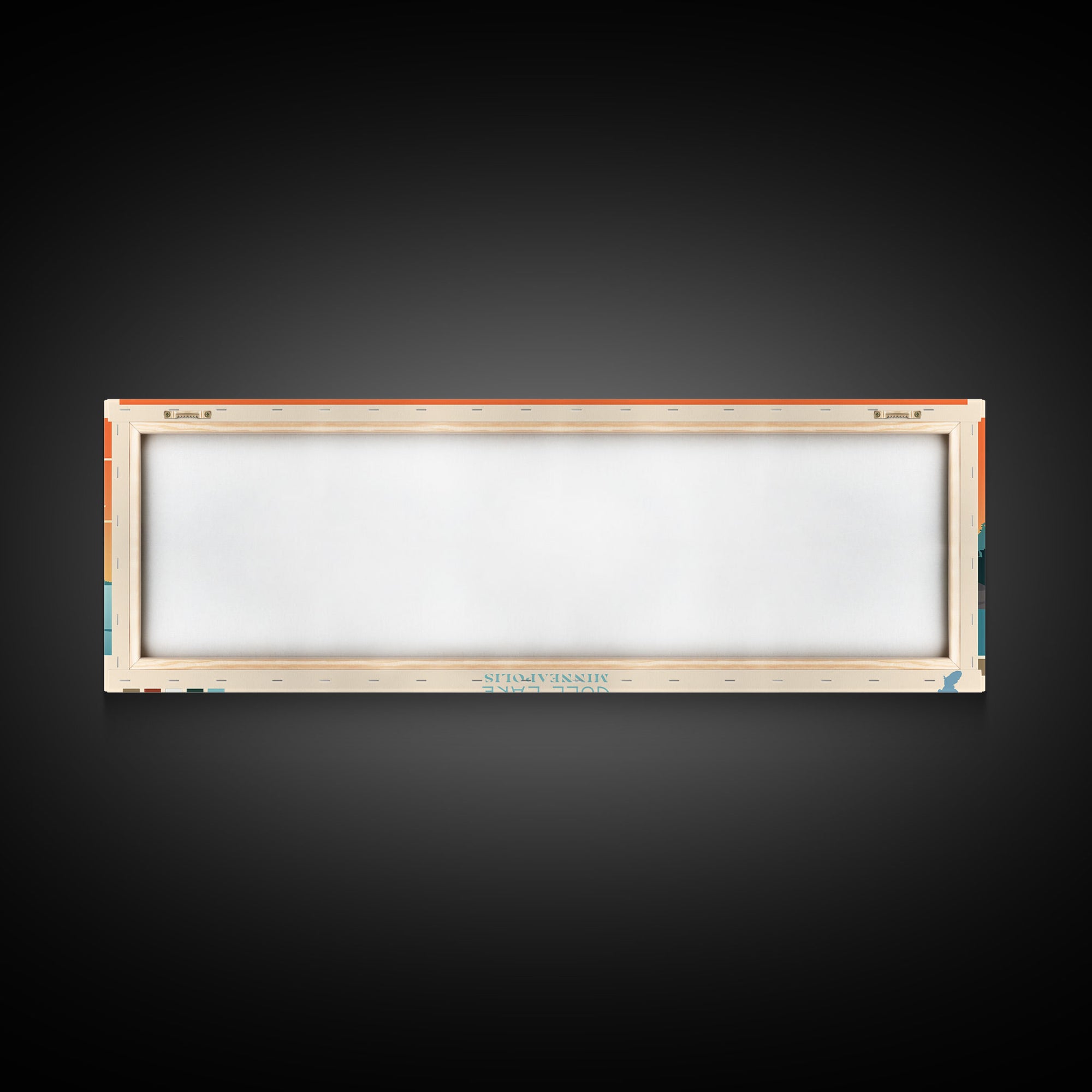 Gull Lake Minneapolis Framed Canvas Print, Panoramic Wall Art, Midcentury Modern, Pop Art, Living Room Decor, Travel Poster, Nature Art, Lake House Art