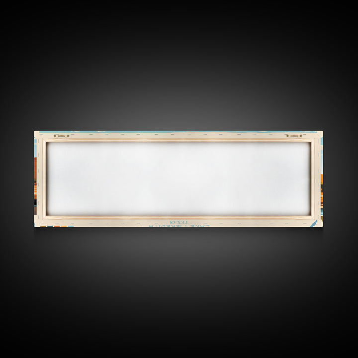 Lake Meredith Texas Framed Canvas Print, Panoramic Wall Art, Midcentury Modern, Pop Art, Bedroom Art, Travel Poster, Lake House Decor