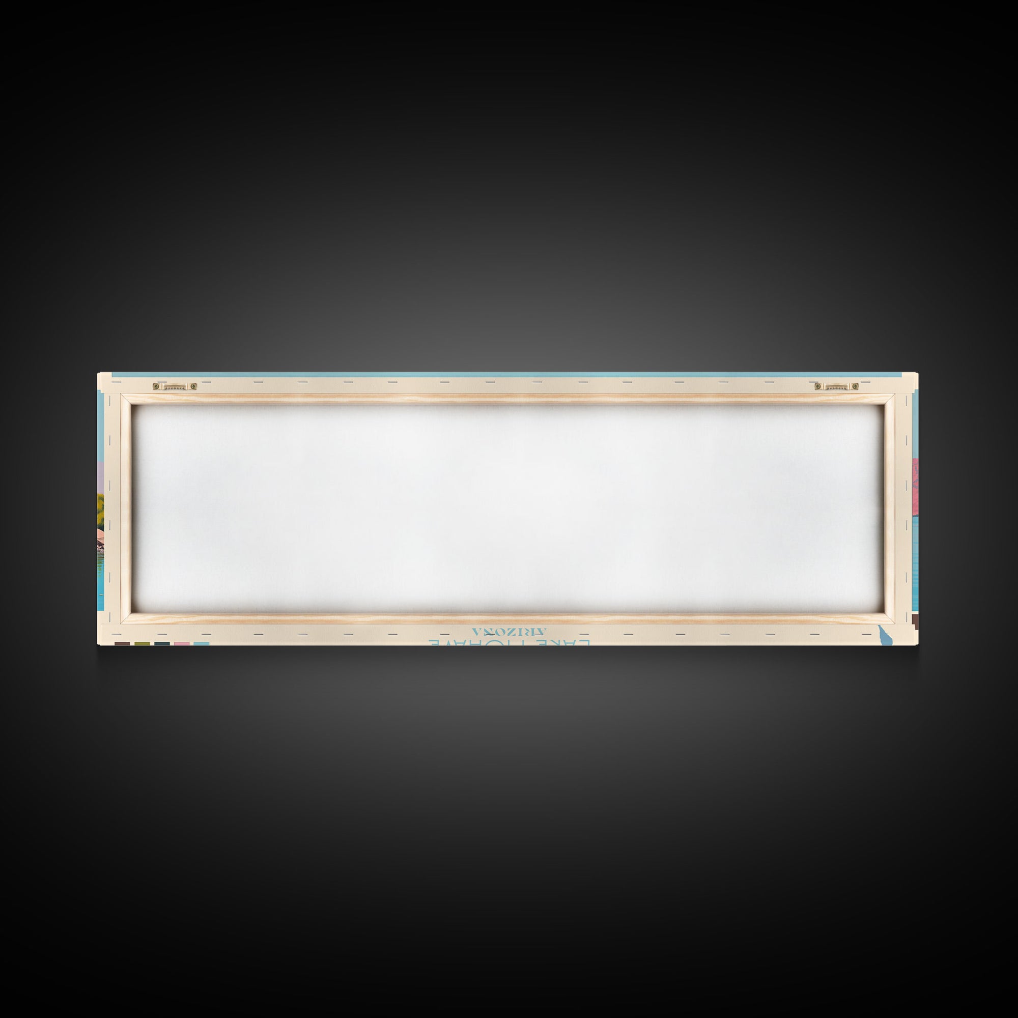 Lake Mohave Arizona Framed Canvas Print, Panoramic Wall Art, Midcentury Modern, Pop Art, Bedroom Art, Travel Poster, Lake House Decor