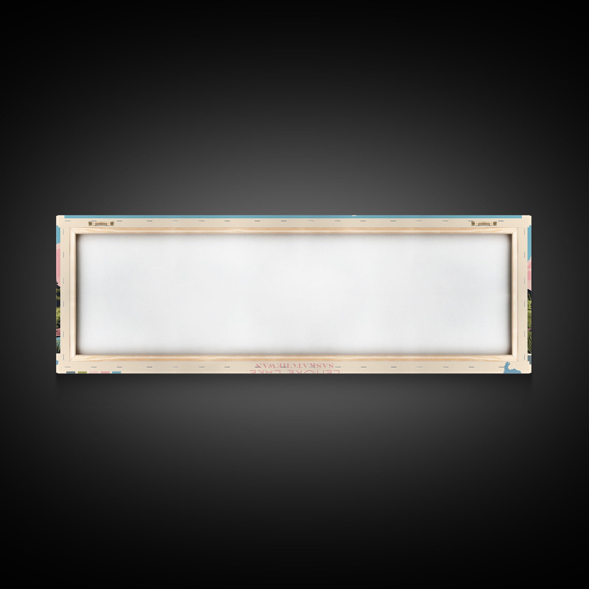 Leigh Lake, Wyoming Panoramic Wall Art Framed Canvas Print, Midcentury Modern, Pop Art, Home Decor, Travel Poster, Bedroom Art