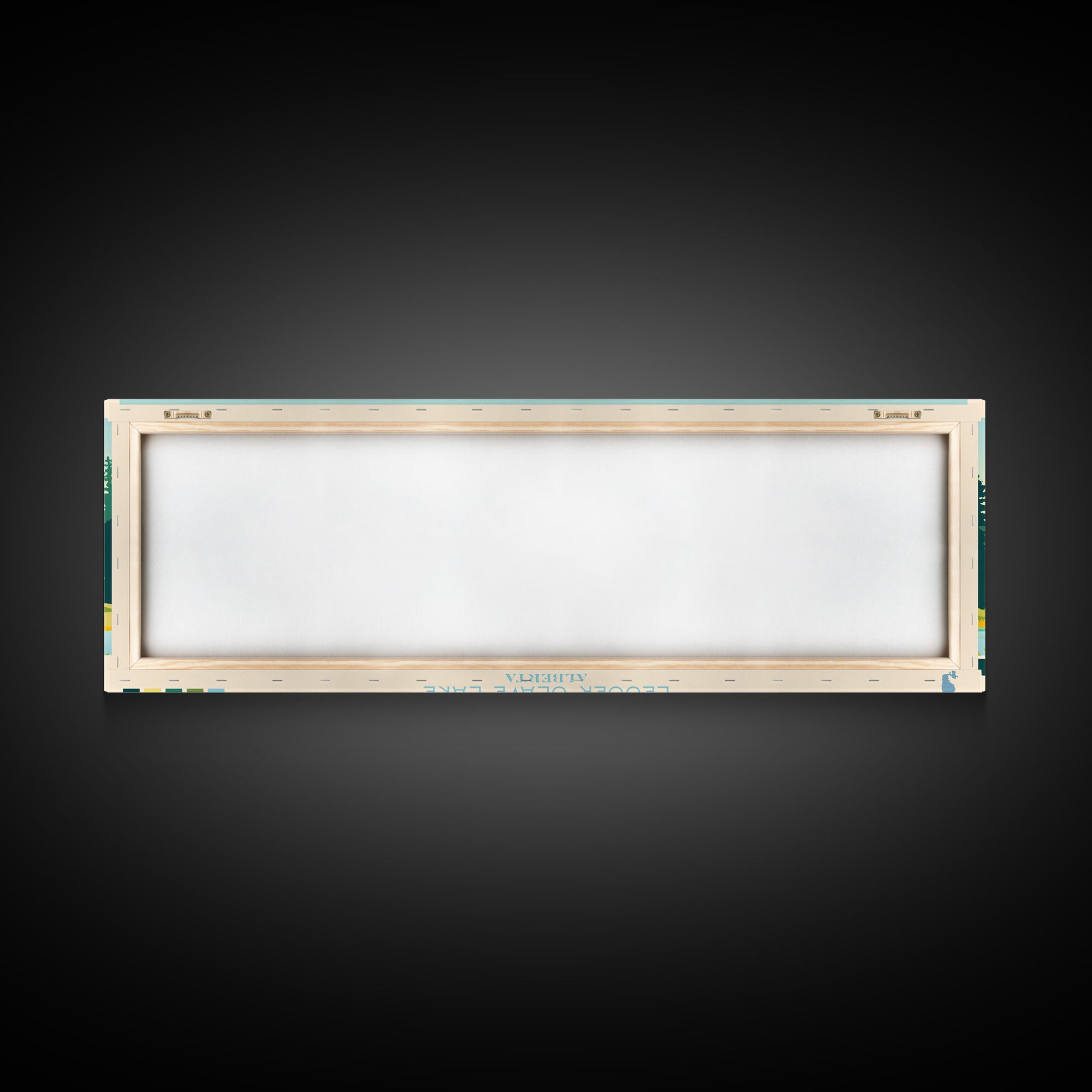 Lenore Lake, Saskatchewan Panoramic Wall Art Framed Canvas Print, Midcentury Modern, Pop Art, Home Decor, Travel Poster, Living Room Art