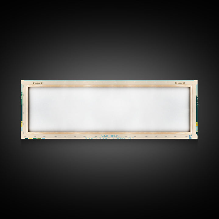 Lenore Lake, Saskatchewan Panoramic Wall Art Framed Canvas Print, Midcentury Modern, Pop Art, Home Decor, Travel Poster, Living Room Art