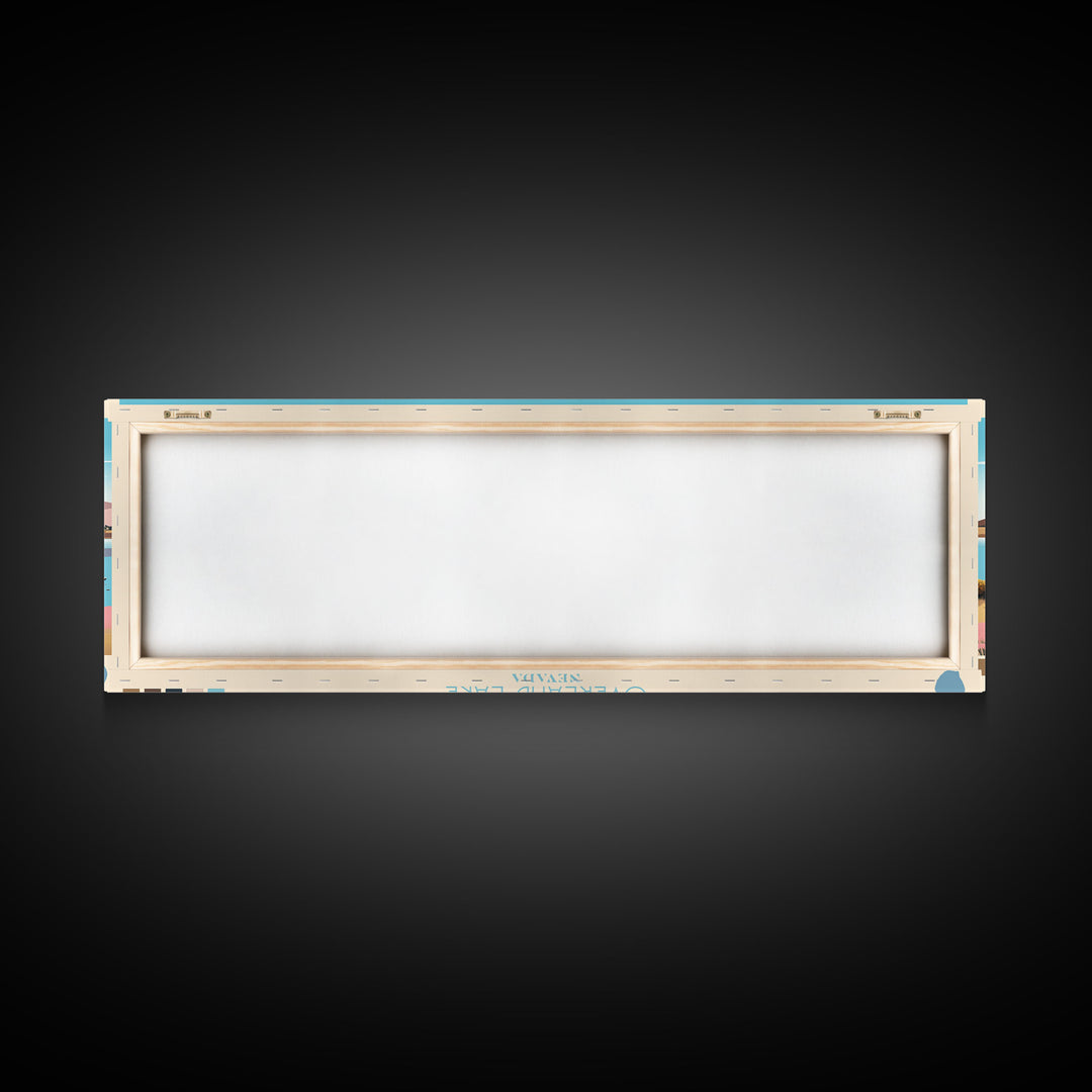 Overland Lake, Nevada Framed Canvas Print, Panoramic Wall Art, Midcentury Modern, Pop Art, Home Decor, Travel Poster, Bedroom Art