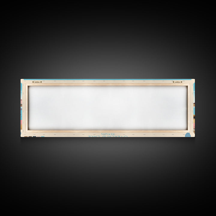 Overland Lake, Nevada Framed Canvas Print, Panoramic Wall Art, Midcentury Modern, Pop Art, Home Decor, Travel Poster, Bedroom Art