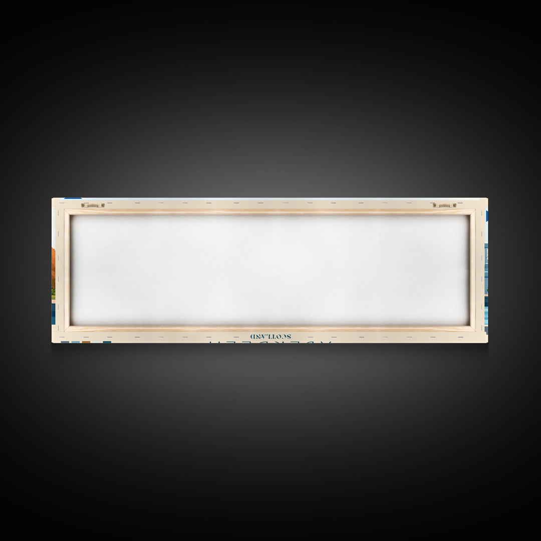 Aberdeen, Scotland Panoramic Travel Poster Canvas Print, Aberdeen, Scotland Painting, Scotland Art, Aberdeen Panoramic Travel Art, Travel Painting