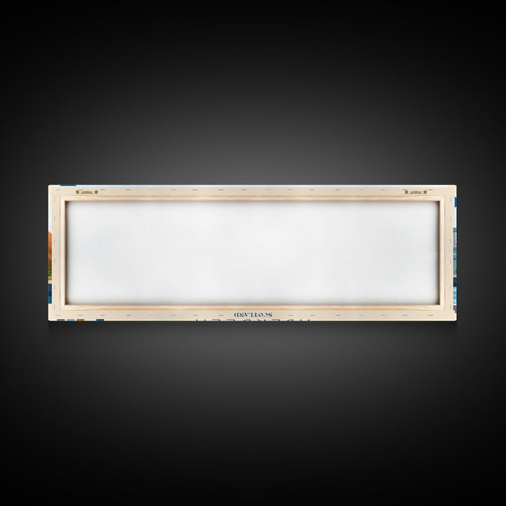 Aberdeen, Scotland Panoramic Travel Poster Canvas Print, Aberdeen, Scotland Painting, Scotland Art, Aberdeen Panoramic Travel Art, Travel Painting