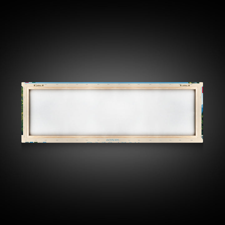 Acapulco, Mexico Travel Poster Panoramic Canvas Print, Acapulco, Mexico Painting, Mexico Art, Acapulco Travel Art, Guest Room Painting