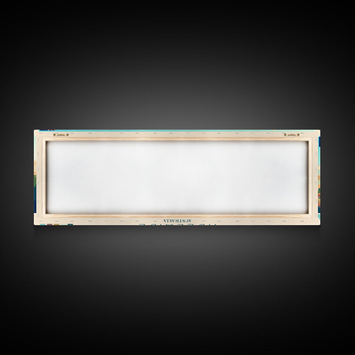 Adelaide, Australia Panoramic Travel Poster Canvas Print, Adelaide, Australia Painting, Australia Art, Adelaide Panoramic Travel Art, Travel Painting