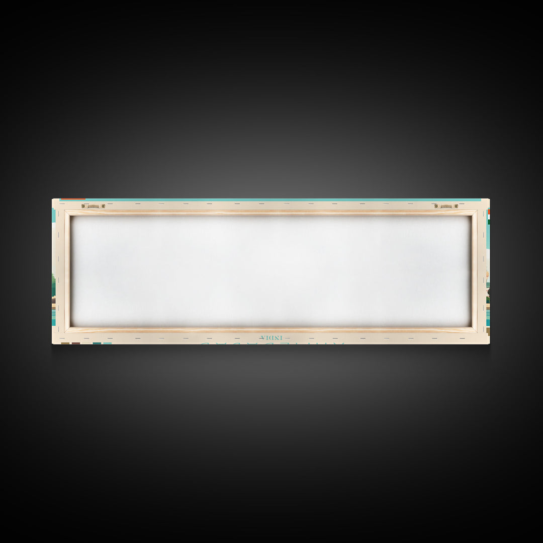 Ahmedabad, India Panoramic Travel Poster Canvas Print, Ahmedabad, India Painting, India Art, Ahmedabad Travel Art, Living Room Painting