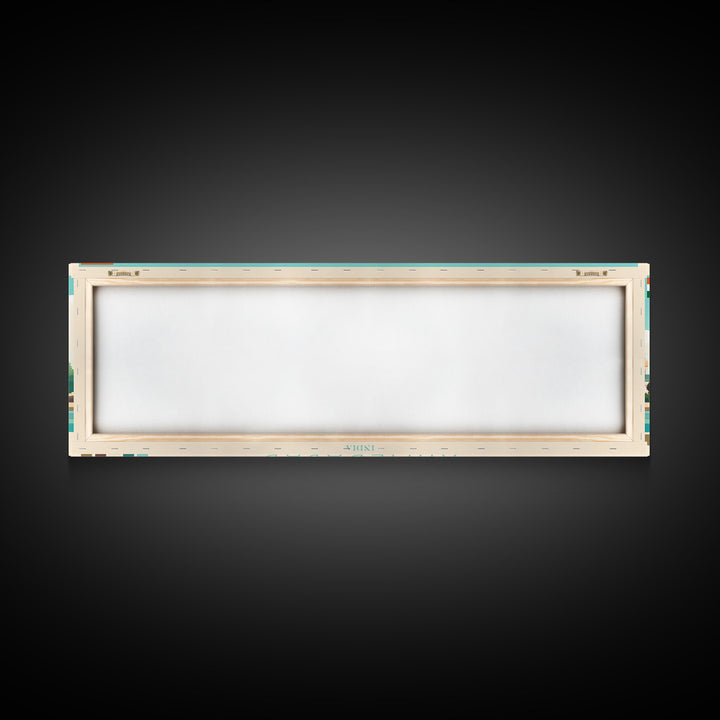 Ahmedabad, India Panoramic Travel Poster Canvas Print, Ahmedabad, India Painting, India Art, Ahmedabad Travel Art, Living Room Painting