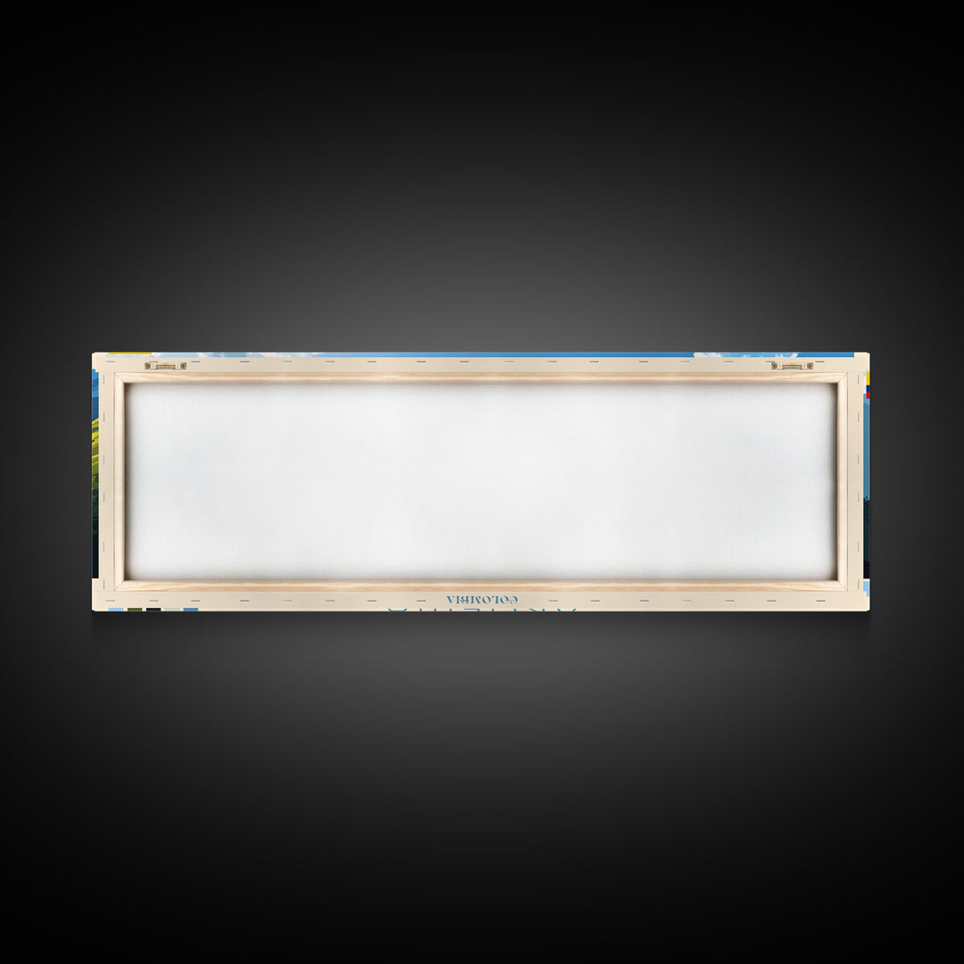 Armenia, Colombia Panoramic Travel Poster Canvas Print, Armenia, Colombia Painting, Colombia Art, Armenia Panoramic Travel Art, Travel Painting