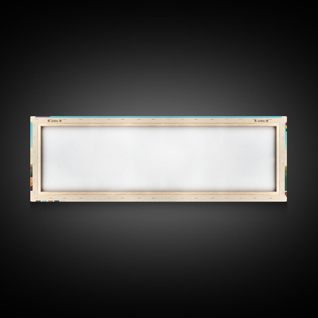 Panoramic Travel Poster Ashaiman, Ghana Canvas Print, Ashaiman, Ghana Painting, Ghana Art, Ashaiman Travel Art, Guest Room Painting