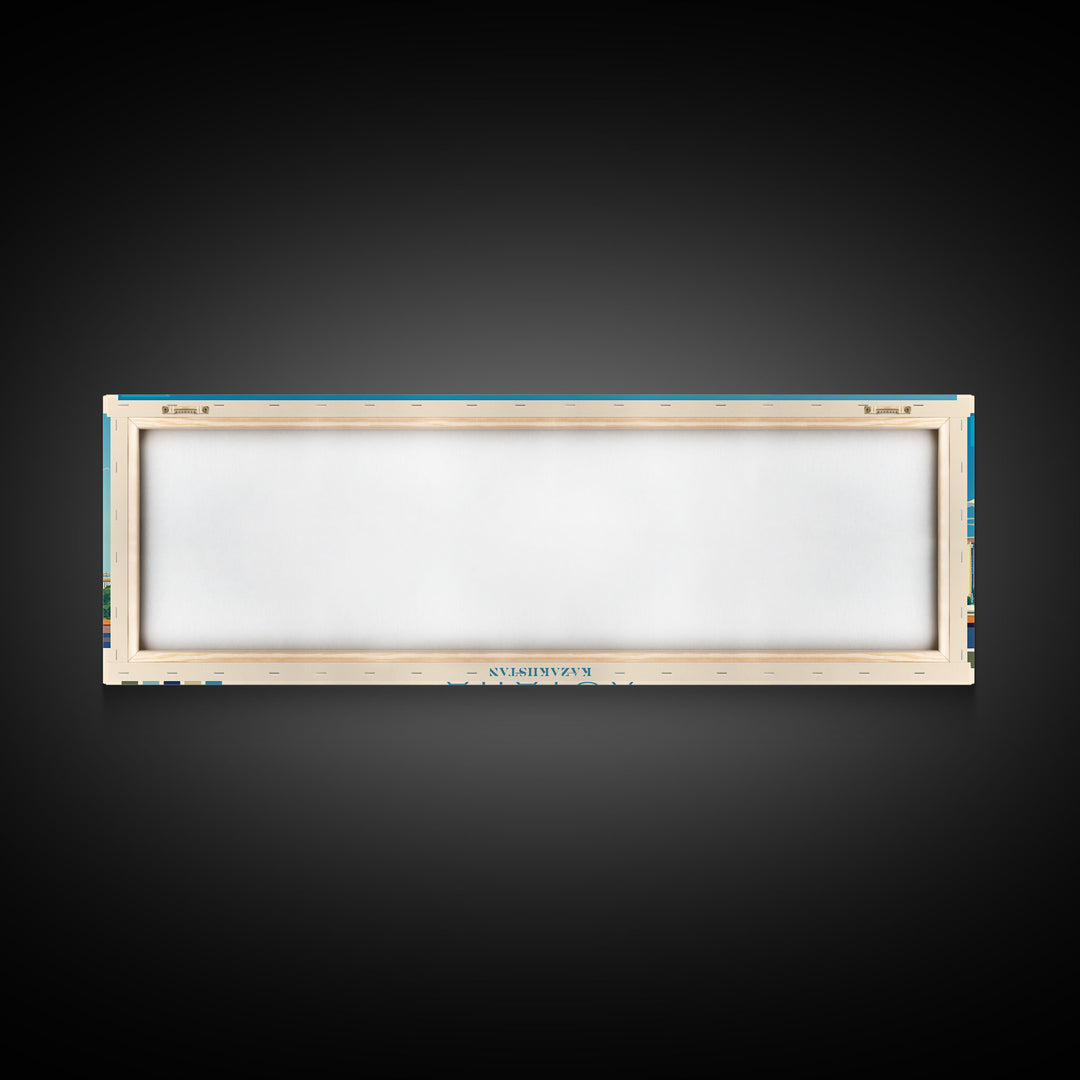 Astana, Kazakhstan Panoramic Travel Poster Canvas Print, Astana, Kazakhstan Painting, Kazakhstan Art, Astana Travel Art, Guest Room Painting