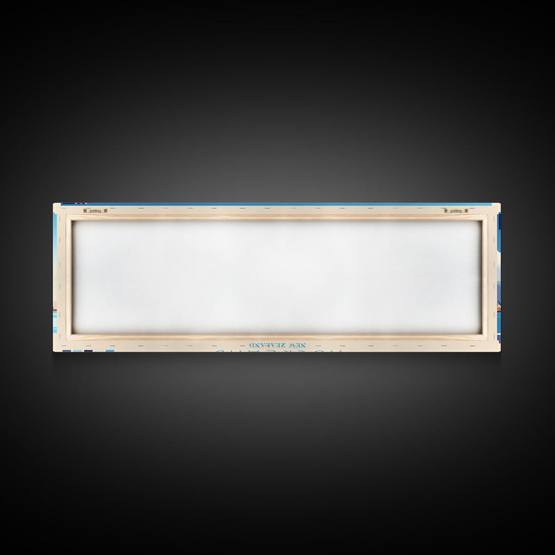 Auckland, New Zealand Panoramic Travel Poster Canvas Print, Auckland, New Zealand Painting, New Zealand Art, Auckland Travel Art, Guest Room Painting