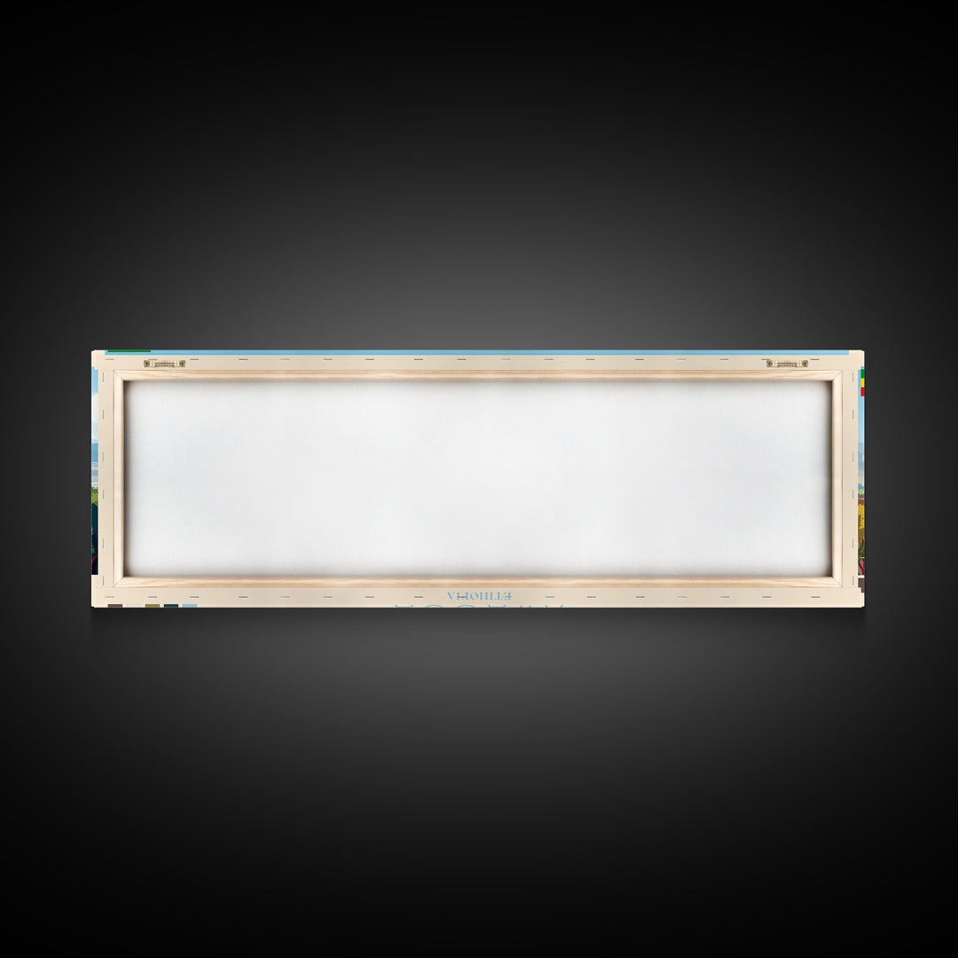 Panoramic Travel Poster Awassa, Ethiopia Canvas Print, Awassa, Ethiopia Painting, Ethiopia Art, Awassa Travel Art, Guest Room Painting