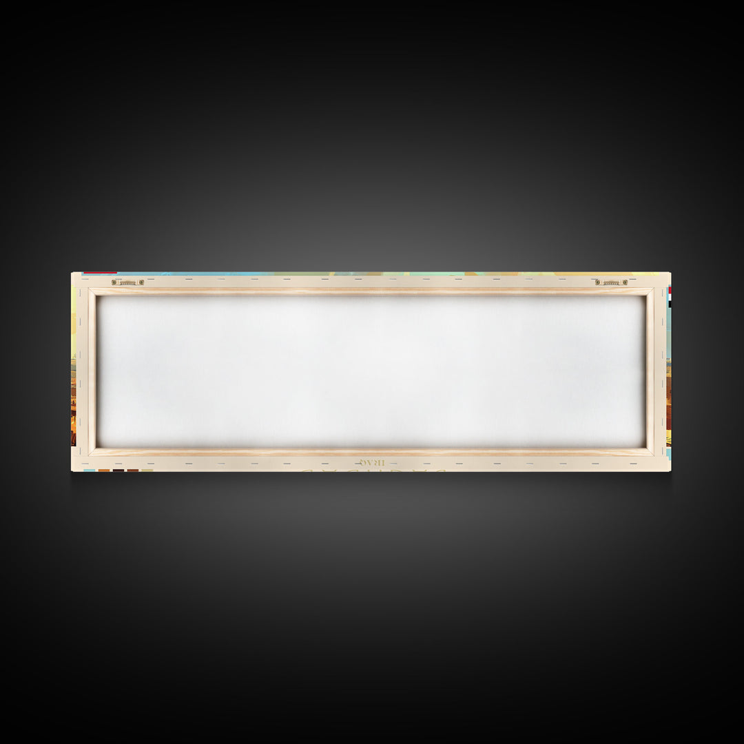 Baghdad, Iraq Panoramic Travel Poster Canvas Print, Baghdad, Iraq Painting, Iraq Art, Baghdad Panoramic Travel Art, Travel Painting