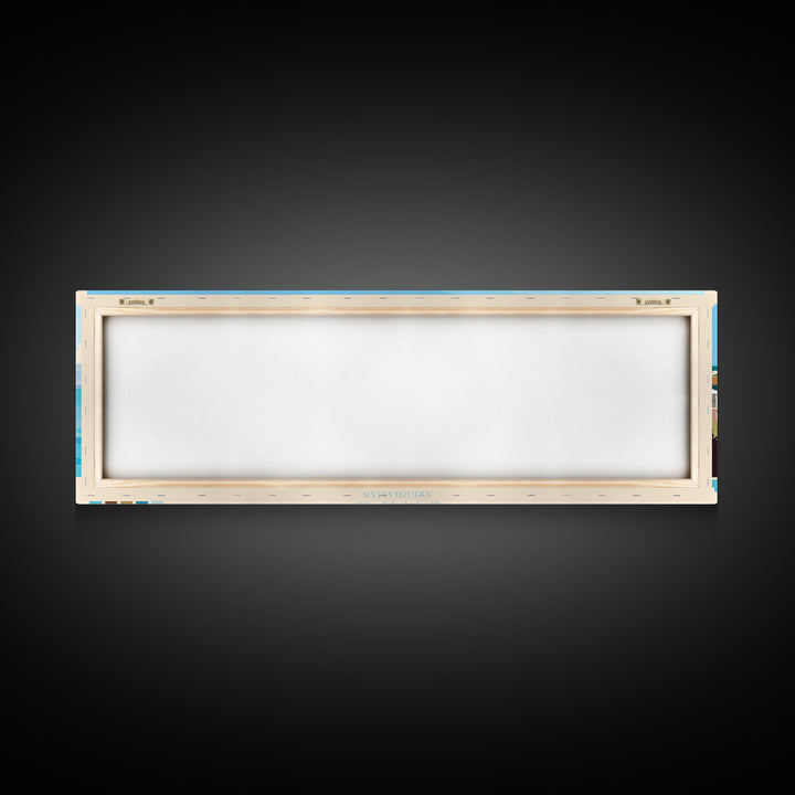 Baku, Azerbaijan Panoramic Travel Poster Canvas Print, Baku, Azerbaijan Painting, Azerbaijan Art, Baku Travel Art, Guest Room Painting