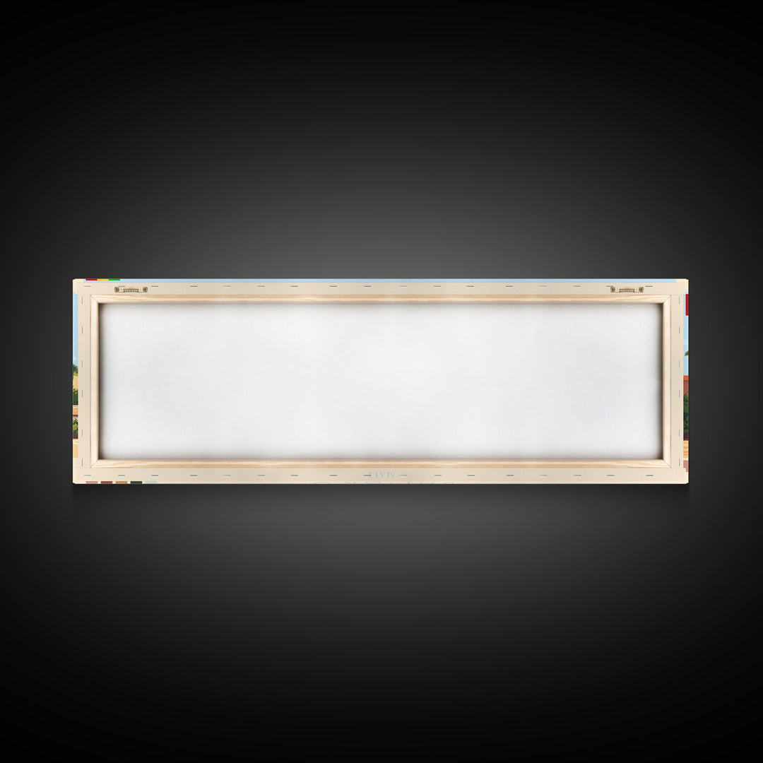 Bamako, Mali Travel Poster Panoramic Canvas Print, Bamako, Mali Painting, Mali Art, Bamako Travel Art, Guest Room Painting