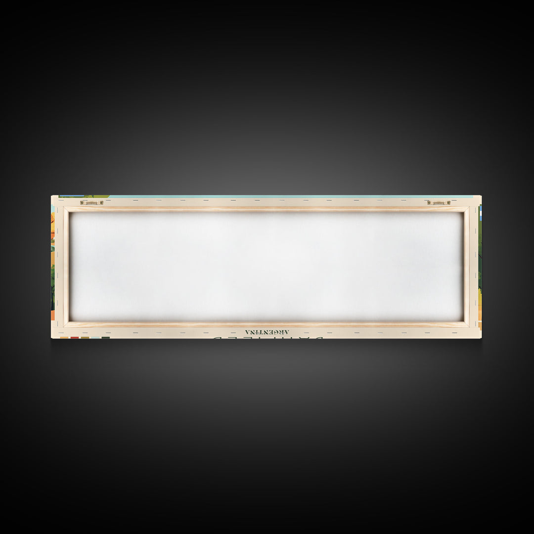 Banfield, Argentina Panoramic Travel Poster Canvas Print, Banfield, Argentina Painting, Argentina Art, Banfield Panoramic Travel Art, Travel Painting