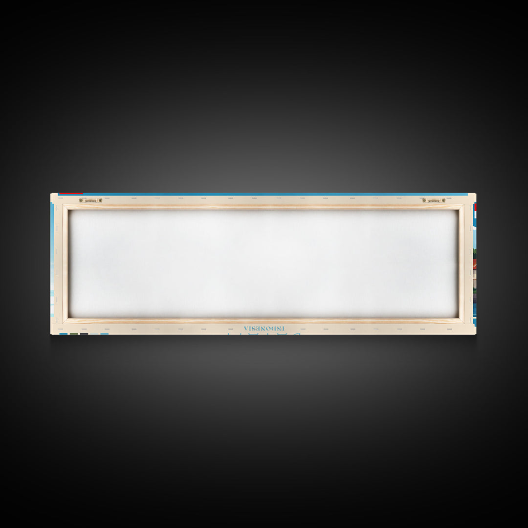 Batam, Indonesia Panoramic Travel Poster Canvas Print, Batam, Indonesia Painting, Indonesia Art, Batam Travel Art, Guest Room Painting