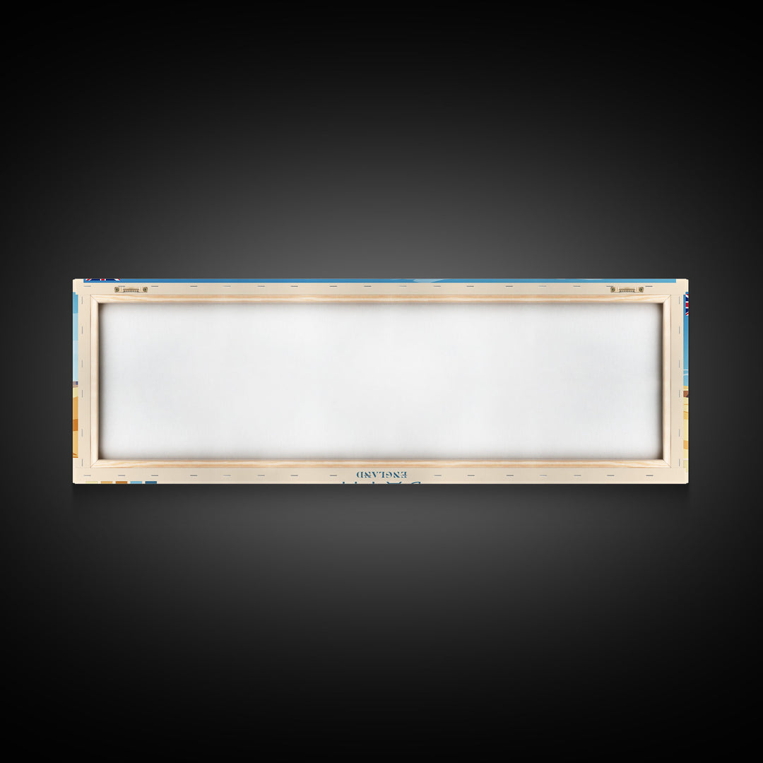 Panoramic Travel Poster Bath, England Canvas Print, Bath, England Painting, England Art, Bath Travel Art, Guest Room Painting