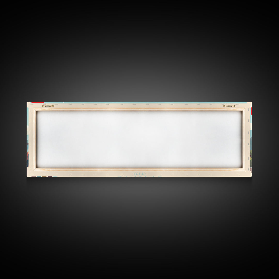 Beijing, China Panoramic Travel Poster Canvas Print, Beijing, China Painting, China Art, Beijing Travel Art, Guest Room Painting