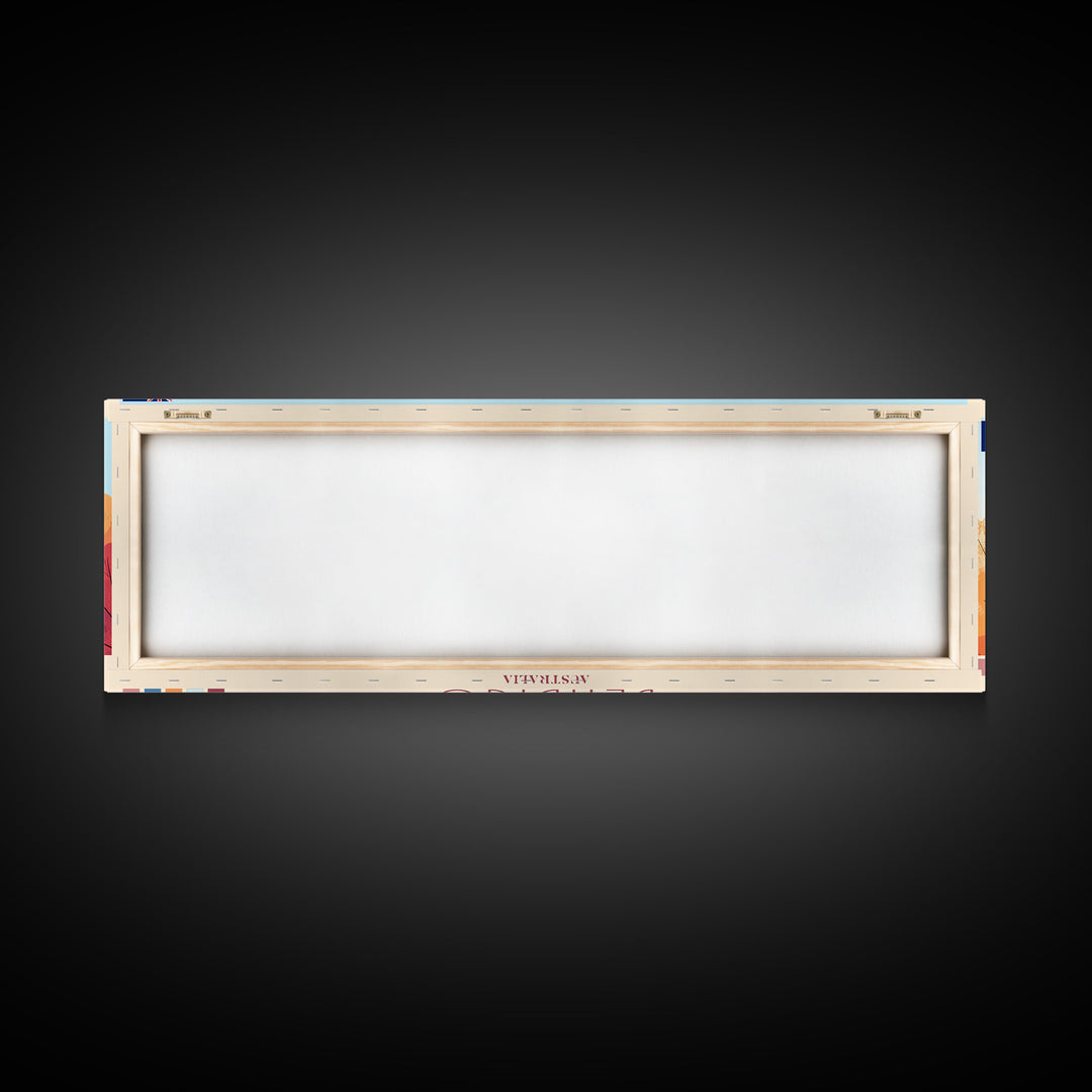 Panoramic Travel Poster Bendigo, Australia Canvas Print, Bendigo, Australia Painting, Australia Art, Bendigo Travel Art, Guest Room Painting