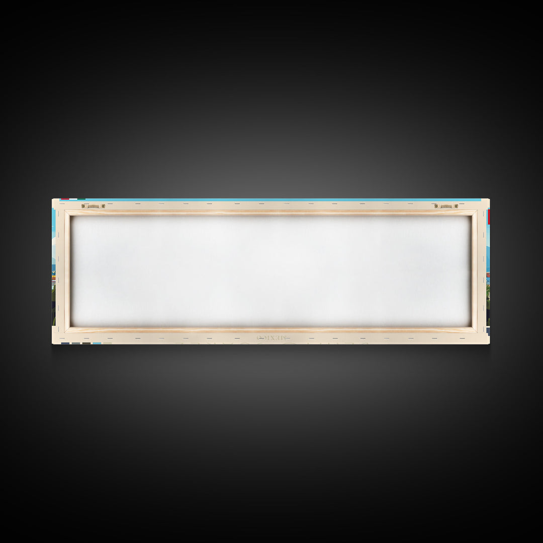 Benito Juarez, Mexico Panoramic Travel Poster Canvas Print, Benito Juarez, Mexico Painting, Mexico Art, Benito Juarez Travel Art, Guest Room Painting