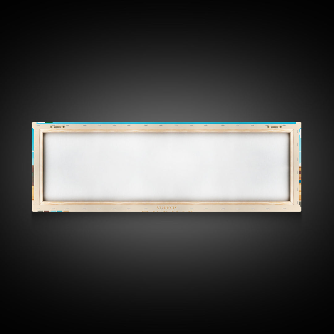 Biskra, Algeria Panoramic Travel Poster Canvas Print, Biskra, Algeria Painting, Algeria Art, Biskra Travel Art, Guest Room Painting