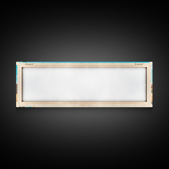 Biskra, Algeria Panoramic Travel Poster Canvas Print, Biskra, Algeria Painting, Algeria Art, Biskra Travel Art, Guest Room Painting