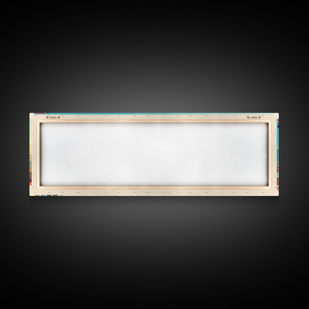 Bloemfontein, South Africa Panoramic Travel Poster Canvas Print, Bloemfontein, South Africa Painting, South Africa Art, Bloemfontein Panoramic Travel Art, Travel Painting