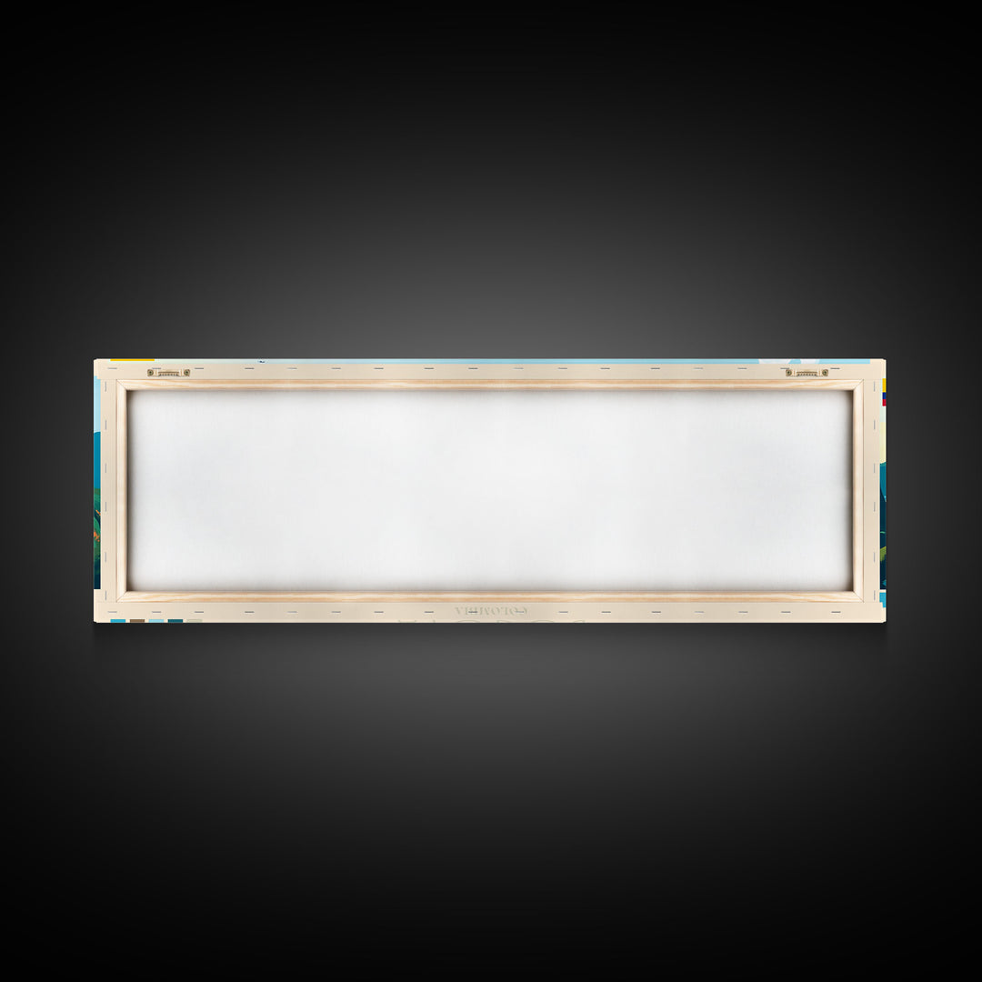 Bogota, Colombia Travel Poster Panoramic Canvas Print, Bogota, Colombia Painting, Colombia Art, Bogota Travel Art, Guest Room Painting