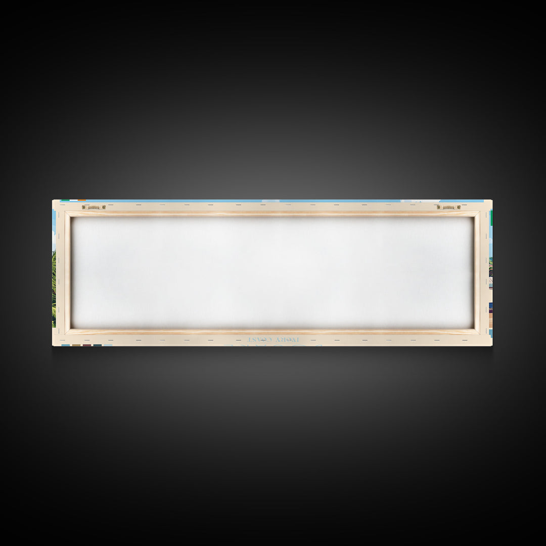 Bouake, Ivory Coast Panoramic Travel Poster Canvas Print, Bouake, Ivory Coast Painting, Ivory Coast Art, Bouake Panoramic Travel Art, Travel Painting