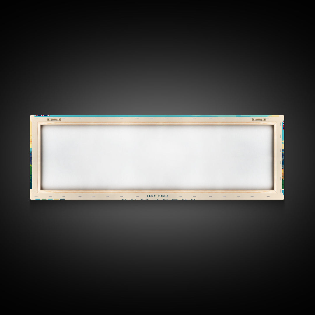 Bradford, England Panoramic Travel Poster Canvas Print, Bradford, England Painting, England Art, Bradford Travel Art, Guest Room Painting