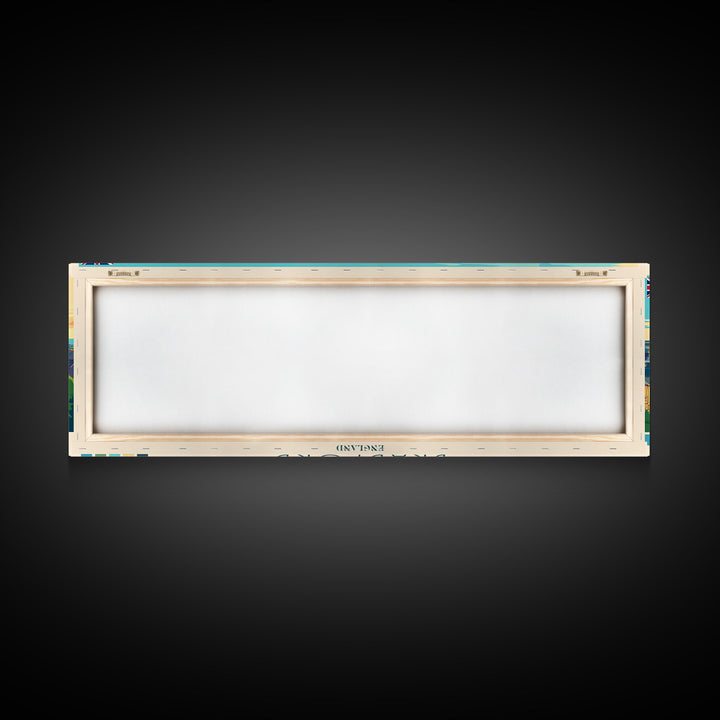 Bradford, England Panoramic Travel Poster Canvas Print, Bradford, England Painting, England Art, Bradford Travel Art, Guest Room Painting