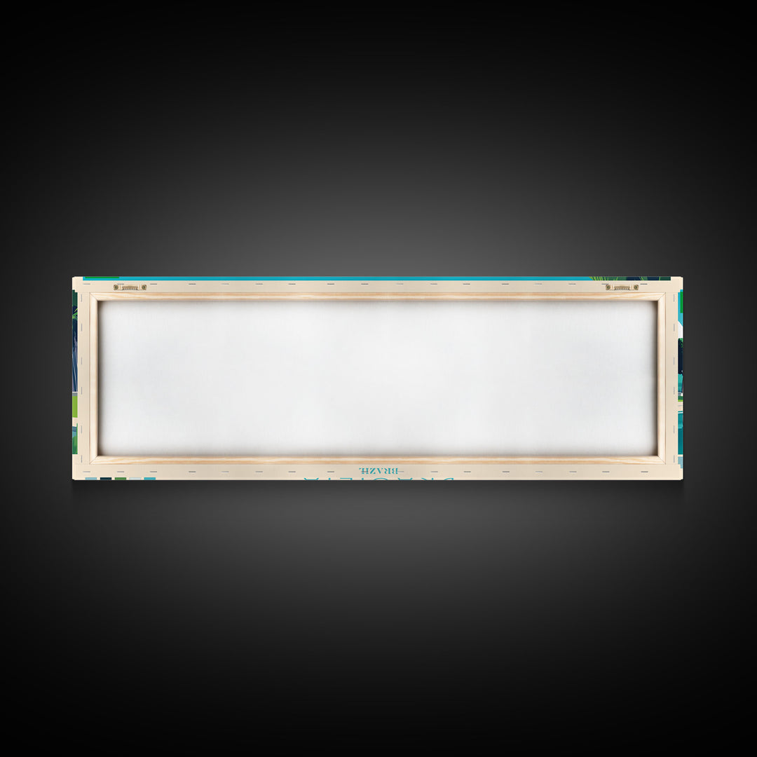 Brasilia, Brazil Panoramic Travel Poster Canvas Print, Brasilia, Brazil Painting, Brazil Art, Brasilia Panoramic Travel Art, Travel Painting