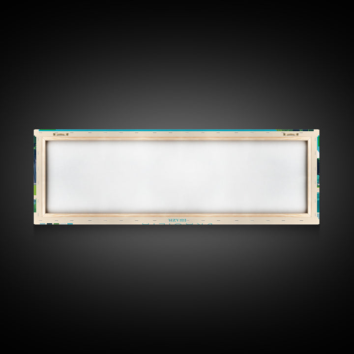 Brasilia, Brazil Panoramic Travel Poster Canvas Print, Brasilia, Brazil Painting, Brazil Art, Brasilia Panoramic Travel Art, Travel Painting