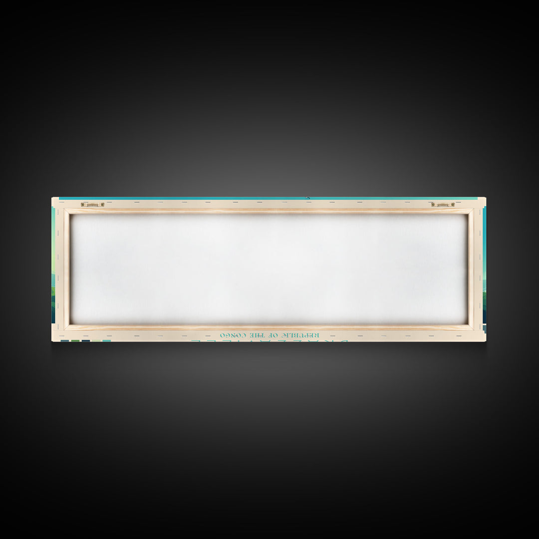 Brazzaville, Republic of the Congo Panoramic Travel Poster Canvas Print, Brazzaville, Republic of the Congo Painting, Republic of the Congo Art, Brazzaville Travel Art, Living Room Painting