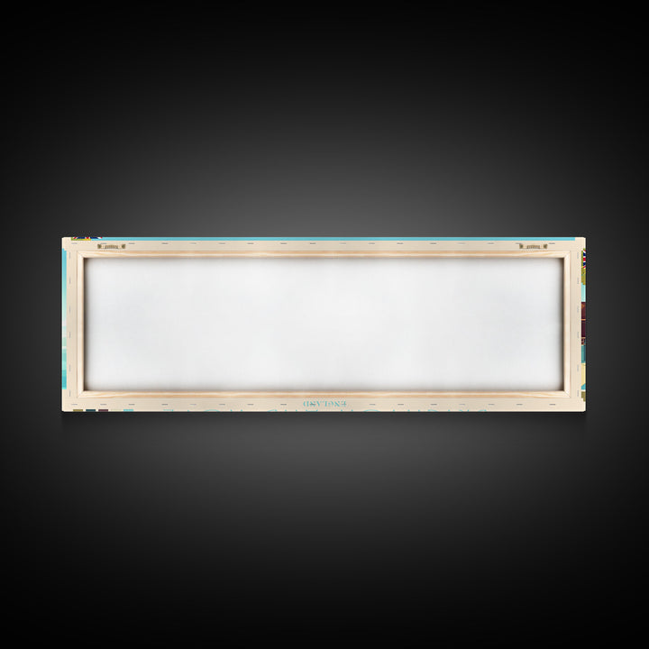 Brighton and Hove, England Travel Poster Panoramic Canvas Print, Brighton and Hove, England Painting, England Art, Brighton and Hove Travel Art, Guest Room Painting