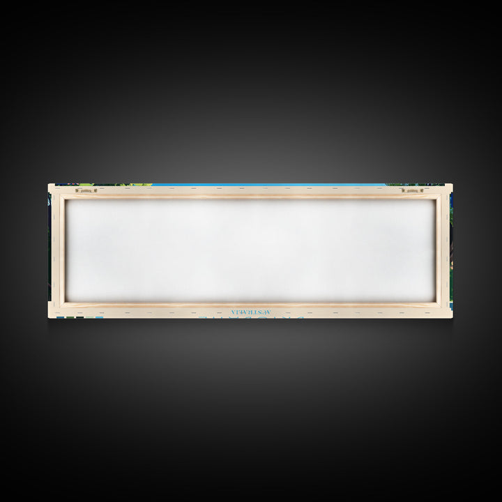 Brisbane, Australia Travel Poster Panoramic Canvas Print, Brisbane, Australia Painting, Australia Art, Brisbane Travel Art, Guest Room Painting