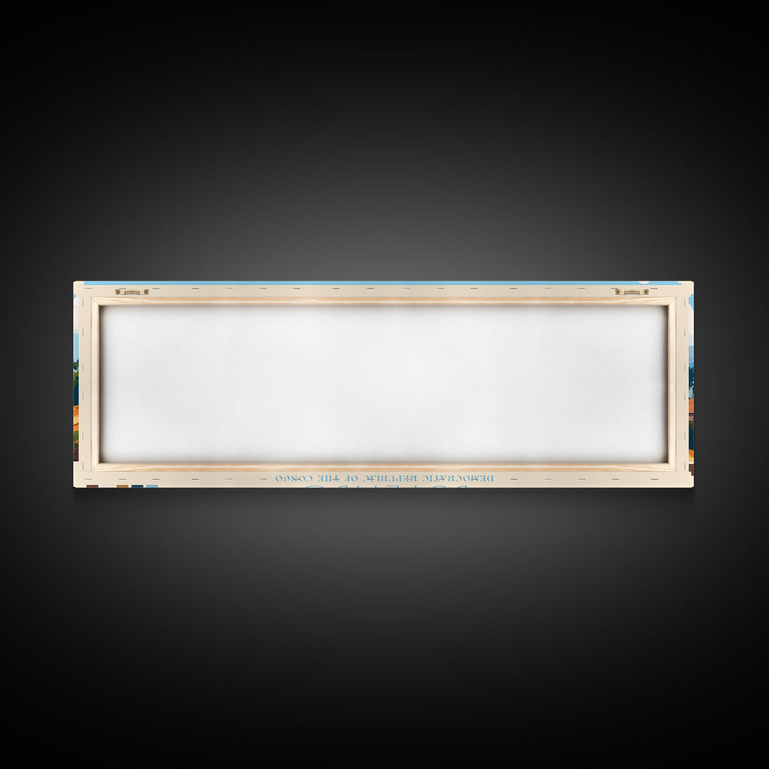 Butembo, Congo Panoramic Travel Poster Canvas Print, Butembo, Congo Painting, Congo Art, Butembo Panoramic Travel Art, Travel Painting