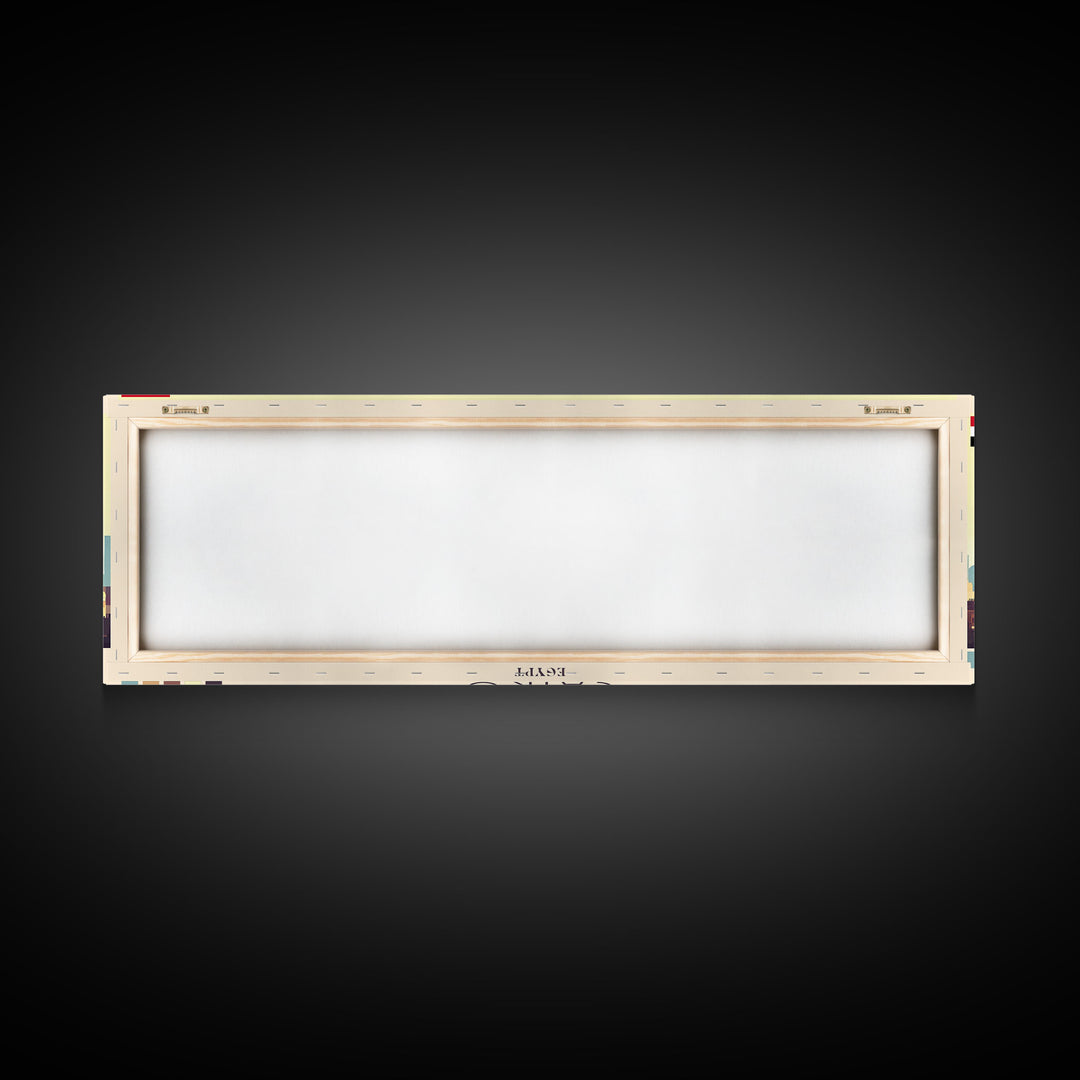 Cairo, Egypt Panoramic Travel Poster Canvas Print, Cairo, Egypt Painting, Egypt Art, Cairo Panoramic Travel Art, Travel Painting