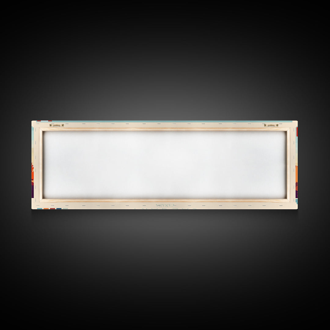 Calgary, Canada Panoramic Travel Poster Canvas Print, Calgary, Canada Painting, Canada Art, Calgary Travel Art, Living Room Painting