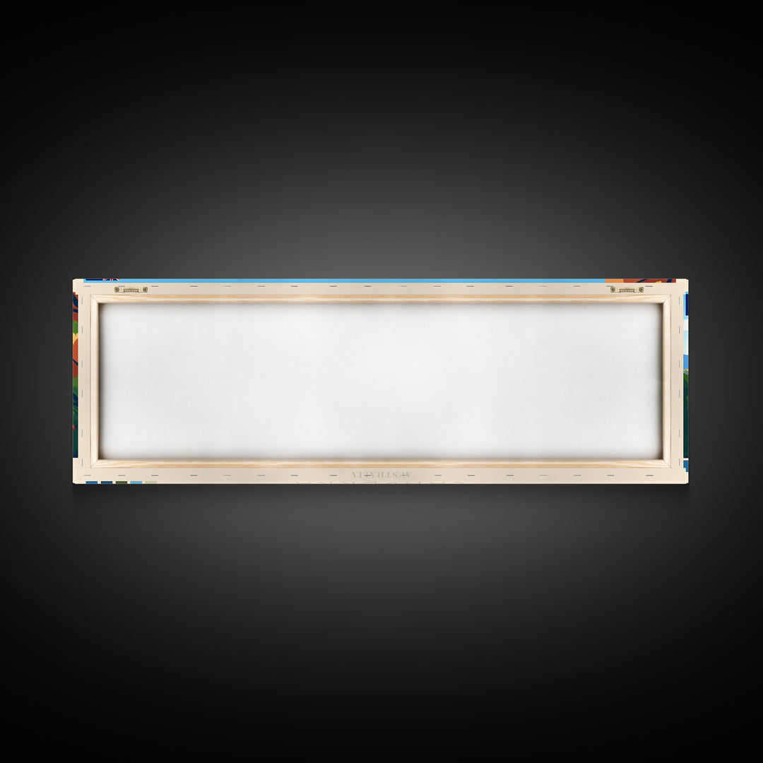 Canberra, Australia Panoramic Travel Poster Canvas Print, Canberra, Australia Painting, Australia Art, Canberra Travel Art, Guest Room Painting