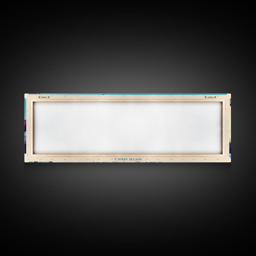 Cape Town, South Africa Panoramic Travel Poster Canvas Print, Cape Town, South Africa Painting, South Africa Art, Cape Town Travel Art, Guest Room Painting