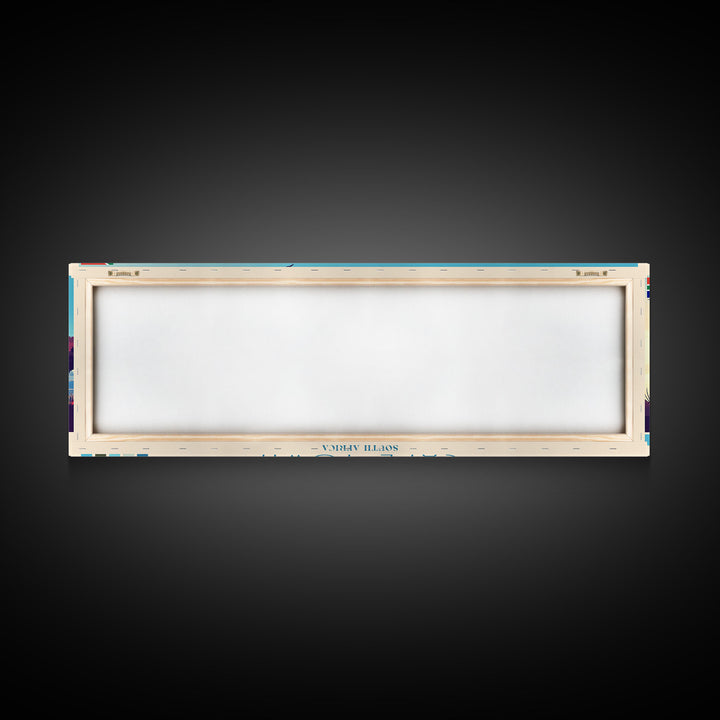 Cape Town, South Africa Panoramic Travel Poster Canvas Print, Cape Town, South Africa Painting, South Africa Art, Cape Town Travel Art, Guest Room Painting