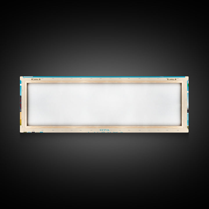 Cardiff, Wales Travel Poster Panoramic Canvas Print, Cardiff, Wales Painting, Wales Art, Cardiff Travel Art, Guest Room Painting