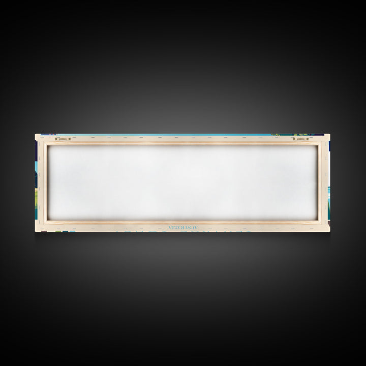 Central Coast, Australia Panoramic Travel Poster Canvas Print, Central Coast, Australia Painting, Australia Art, Central Coast Panoramic Travel Art, Travel Painting